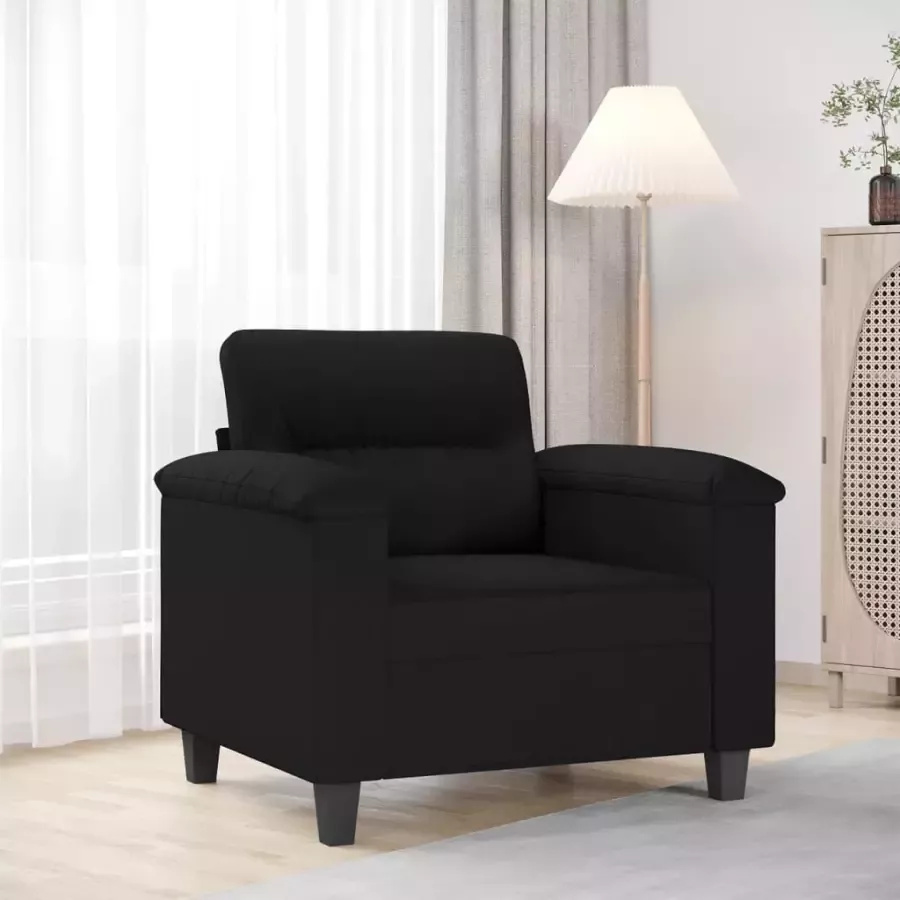 VidaXL Fauteuil 60 cm microvezelstof zwart
