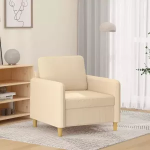 VIDAXL Fauteuil 60 cm stof crèmekleurig