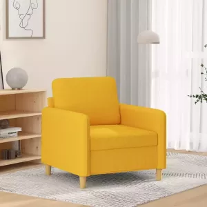 VIDAXL Fauteuil 60 cm stof lichtgeel