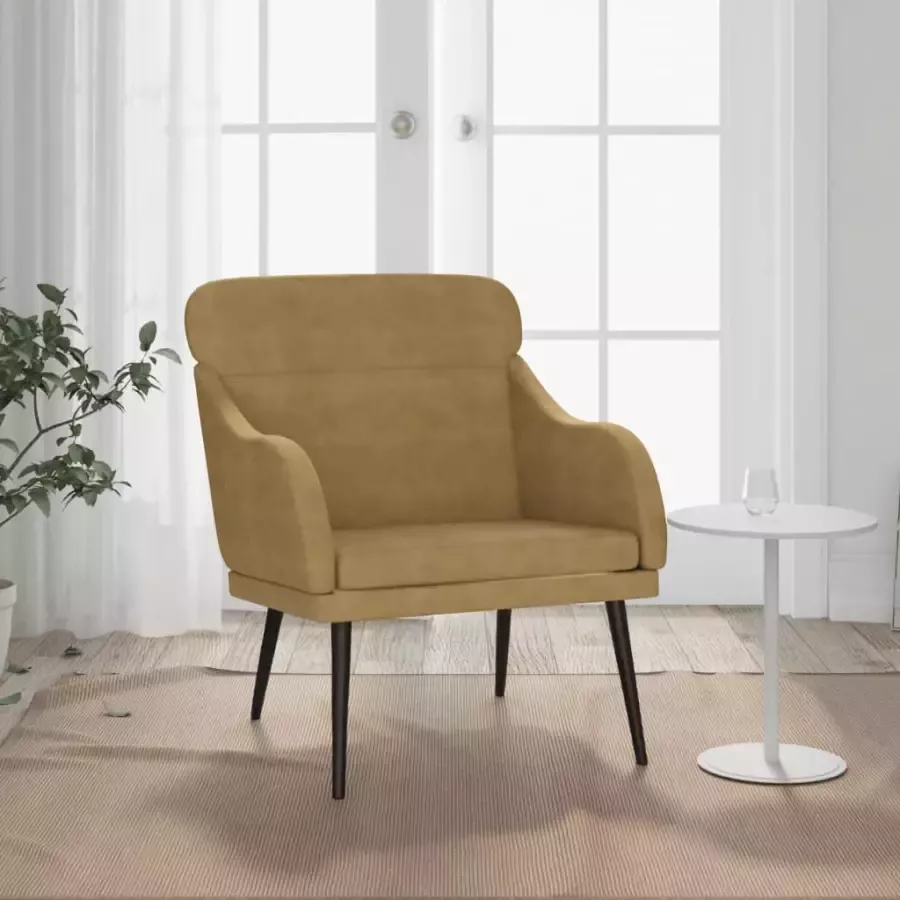 VidaXL Fauteuil 63x76x80 cm fluweel bruin