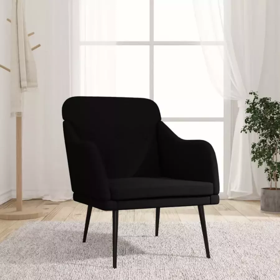 VIDAXL Fauteuil 63x76x80 cm stof zwart - Foto 2