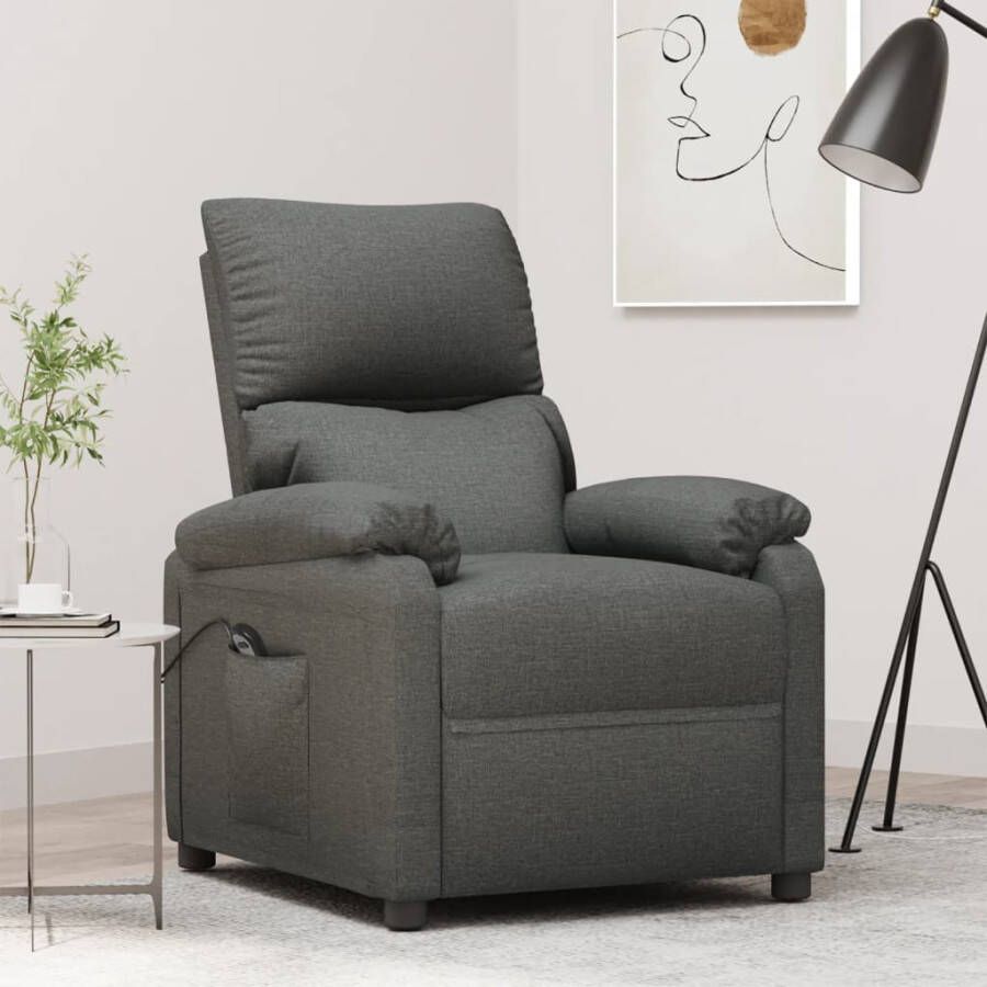 VIDAXL Fauteuil elektrisch verstelbaar stof donkergrijs - Foto 1