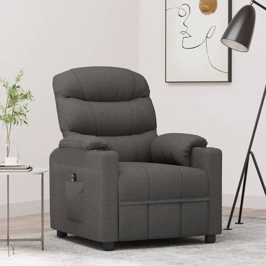 VidaXL Elektrisch Verstelbare Fauteuil Elektrisch Verstelbare Fauteuils Relaxfauteuil Draaifauteuil Fauteuil elektrisch verstelbaar stof donkergrijs - Foto 5