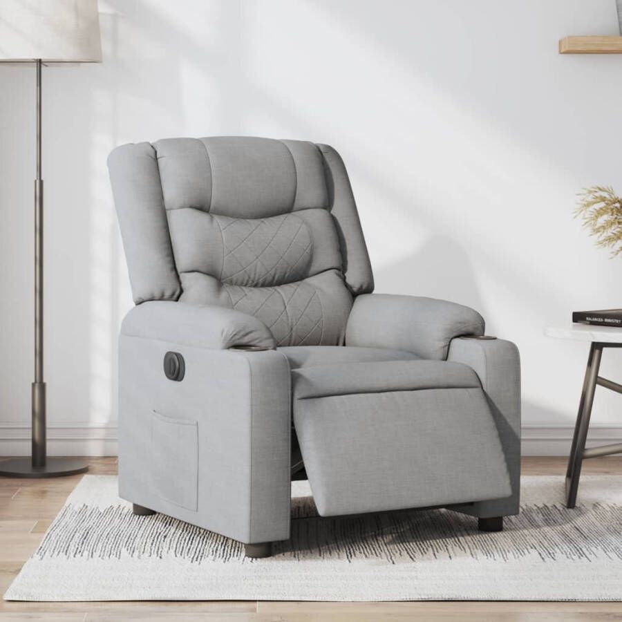Vida XL vidaXL Fauteuil elektrisch verstelbaar stof lichtgrijs-VXL-3206567