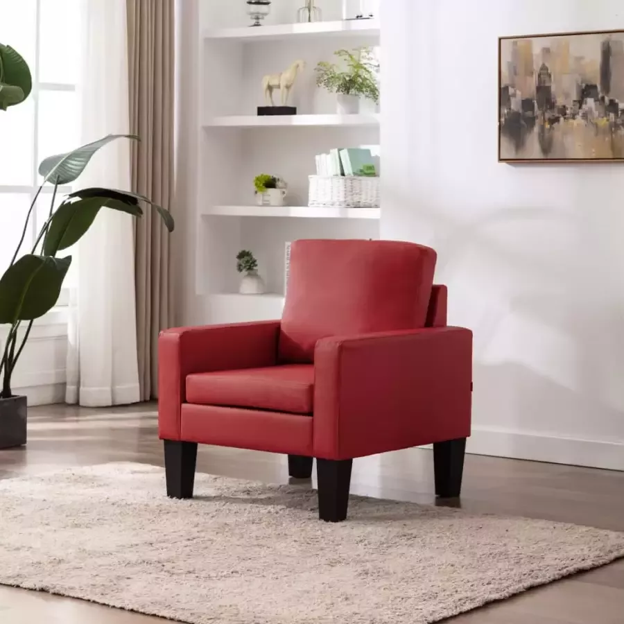 VidaXL Fauteuil kunstleer rood