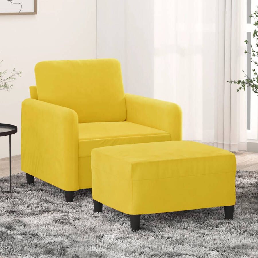 VidaXL -Fauteuil-met-voetenbank-60-cm-fluweel-geel
