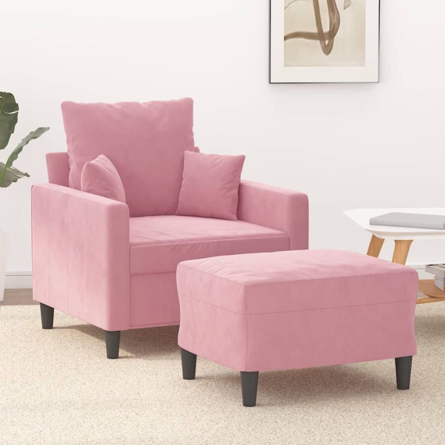 VidaXL -Fauteuil-met-voetenbank-60-cm-fluweel-roze - Foto 6