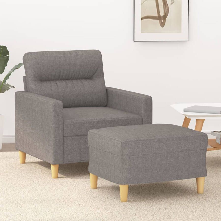 VidaXL -Fauteuil-met-voetenbank-60-cm-stof-taupe