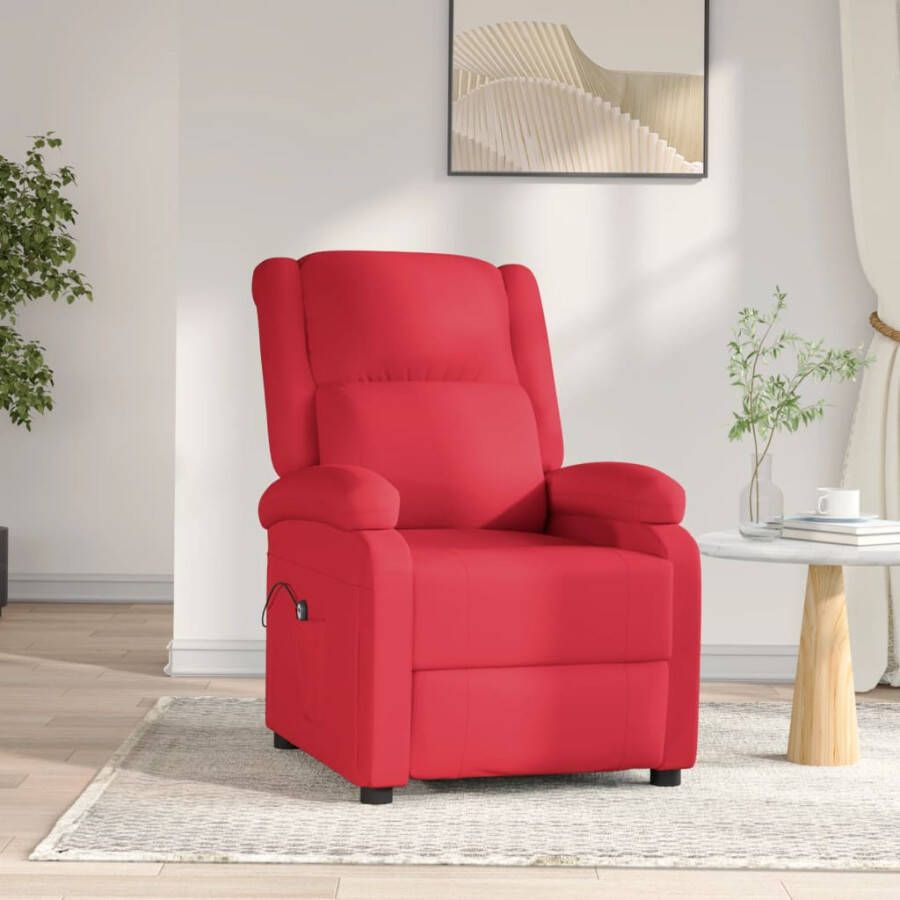 VIDAXL Fauteuil verstelbaar elektrisch kunstleer rood