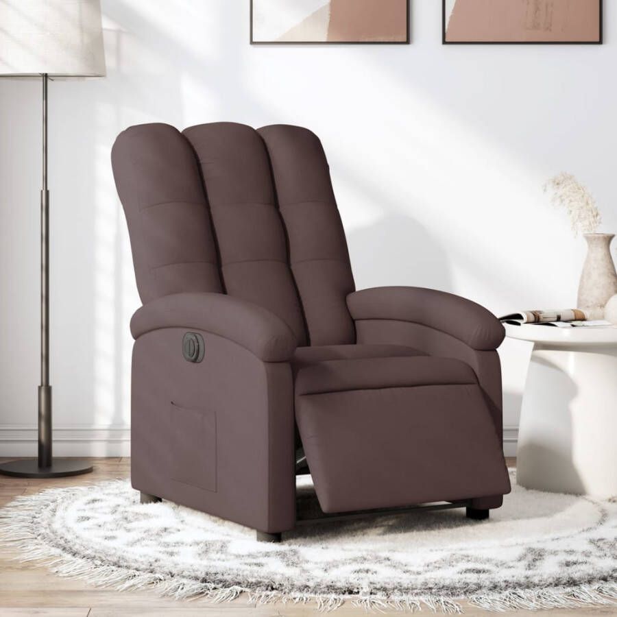 Vida XL vidaXL Fauteuil verstelbaar elektrisch stof donkerbruin-VXL-3204463 - Foto 4