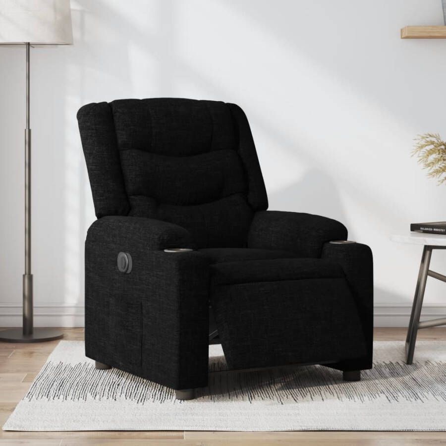 Vida XL vidaXL Fauteuil verstelbaar elektrisch stof zwart-VXL-3206569