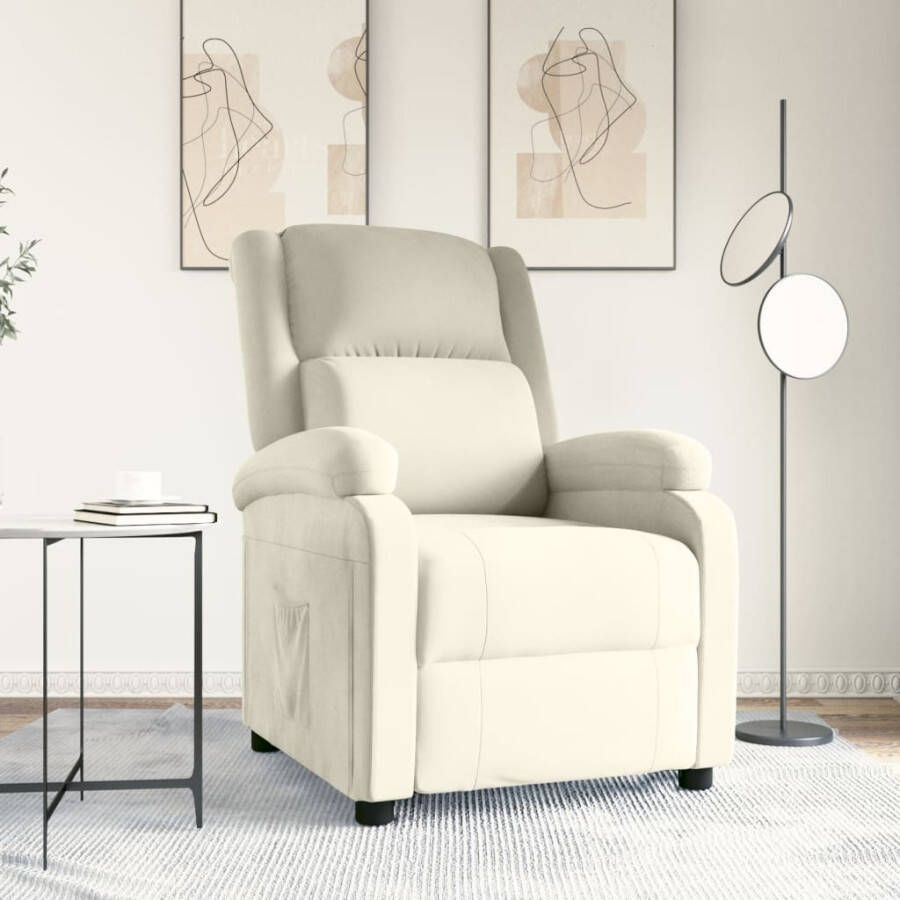 VidaXL Fauteuil verstelbaar fluweel crèmekleurig - Foto 2
