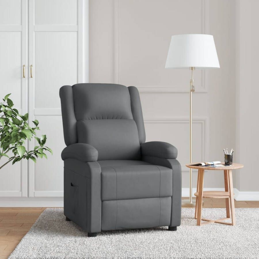 VIDAXL Fauteuil verstelbaar kunstleer antracietkleurig - Foto 2