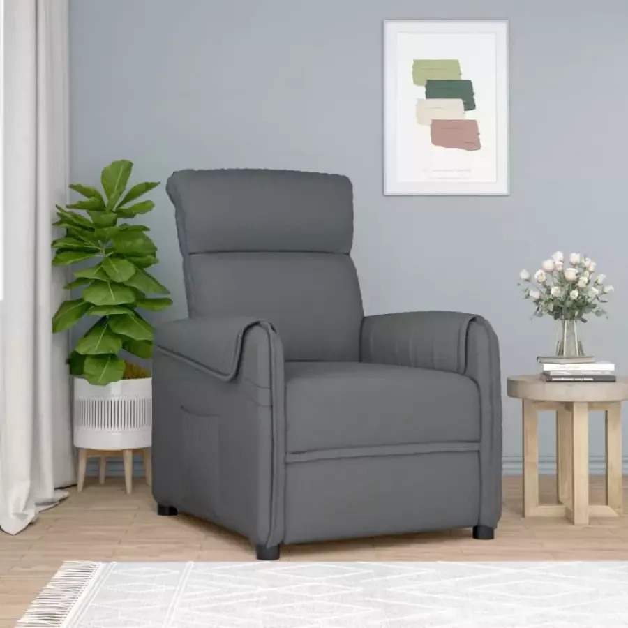 VIDAXL Fauteuil verstelbaar stof donkergrijs - Foto 1