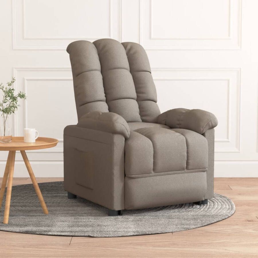 VidaXL Fauteuil verstelbaar stof taupe - Foto 2