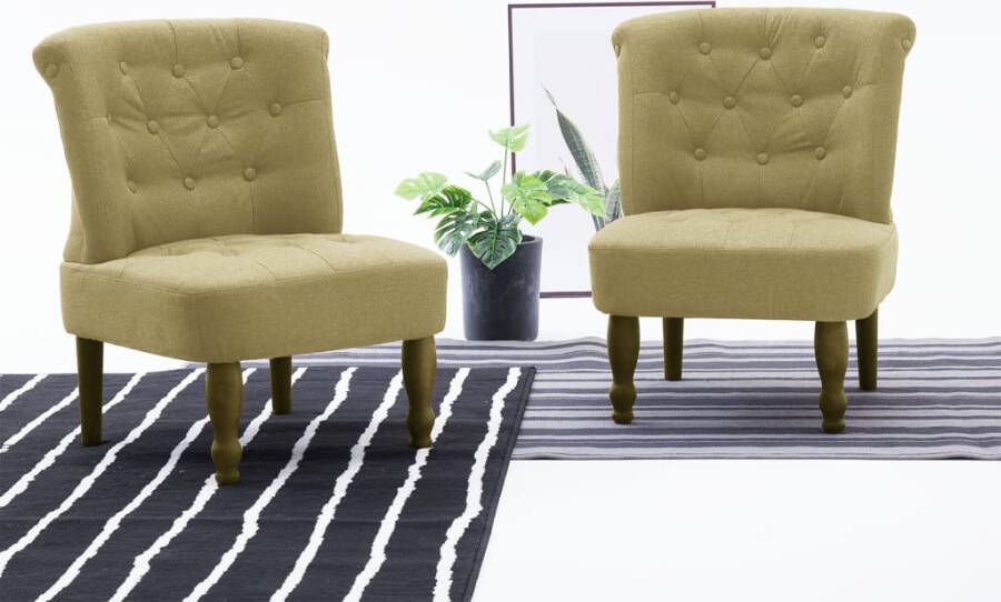 VidaXL Franse stoel stof groen - Foto 2
