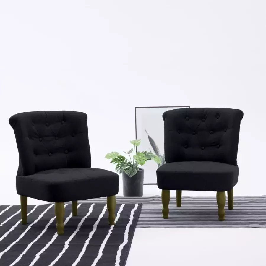 VIDAXL Franse stoel stof zwart - Foto 1