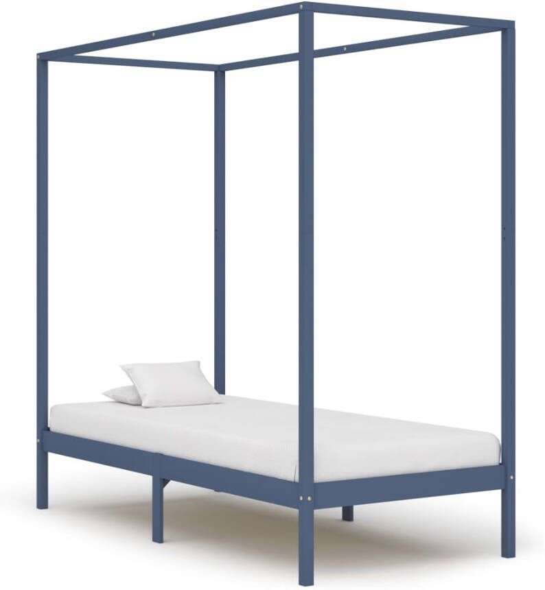 VidaXL -Hemelbedframe-massief-grenenhout-grijs-90x200-cm - Foto 2