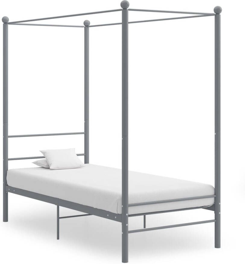 VidaXL -Hemelbedframe-metaal-grijs-90x200-cm - Foto 3