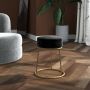 VidaXL -Hocker-rond-fluweel-zwart - Thumbnail 2