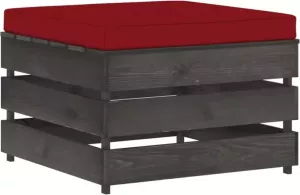 VidaXL Hocker sectioneel met kussen grijs geïmpregneerd hout