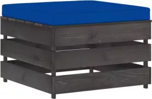 VidaXL Hocker sectioneel met kussen grijs geïmpregneerd hout