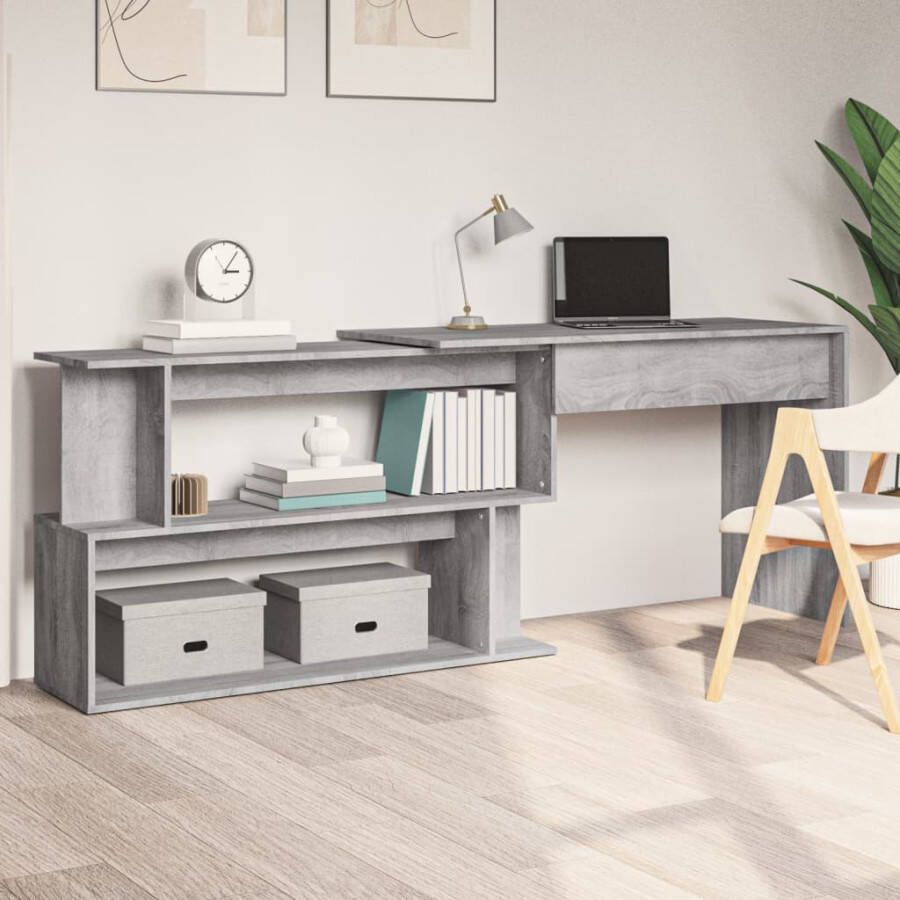 VidaXL -Hoekbureau-200x50x76-cm-bewerkt-hout-grijs-sonoma-eiken
