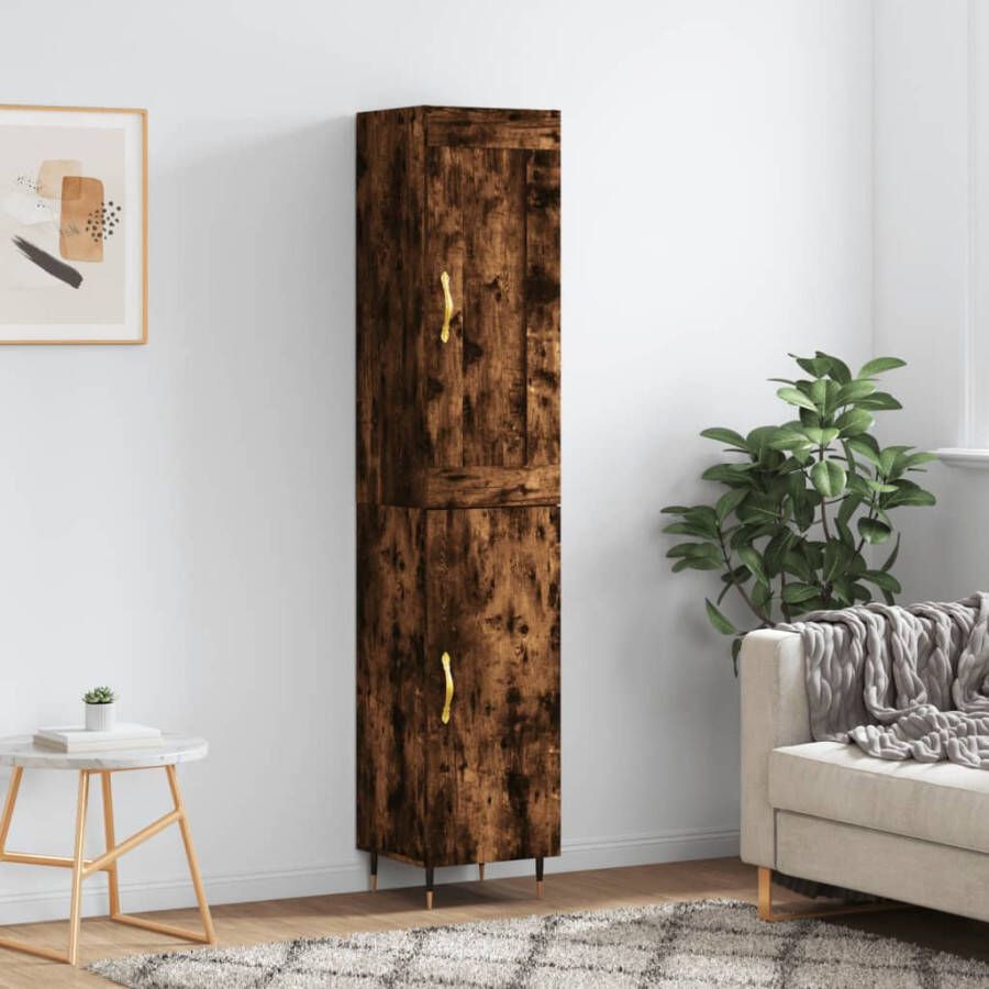 VidaXL -Hoge-kast-34 5x34x180-cm-bewerkt-hout-gerookt-eikenkleurig - Foto 5