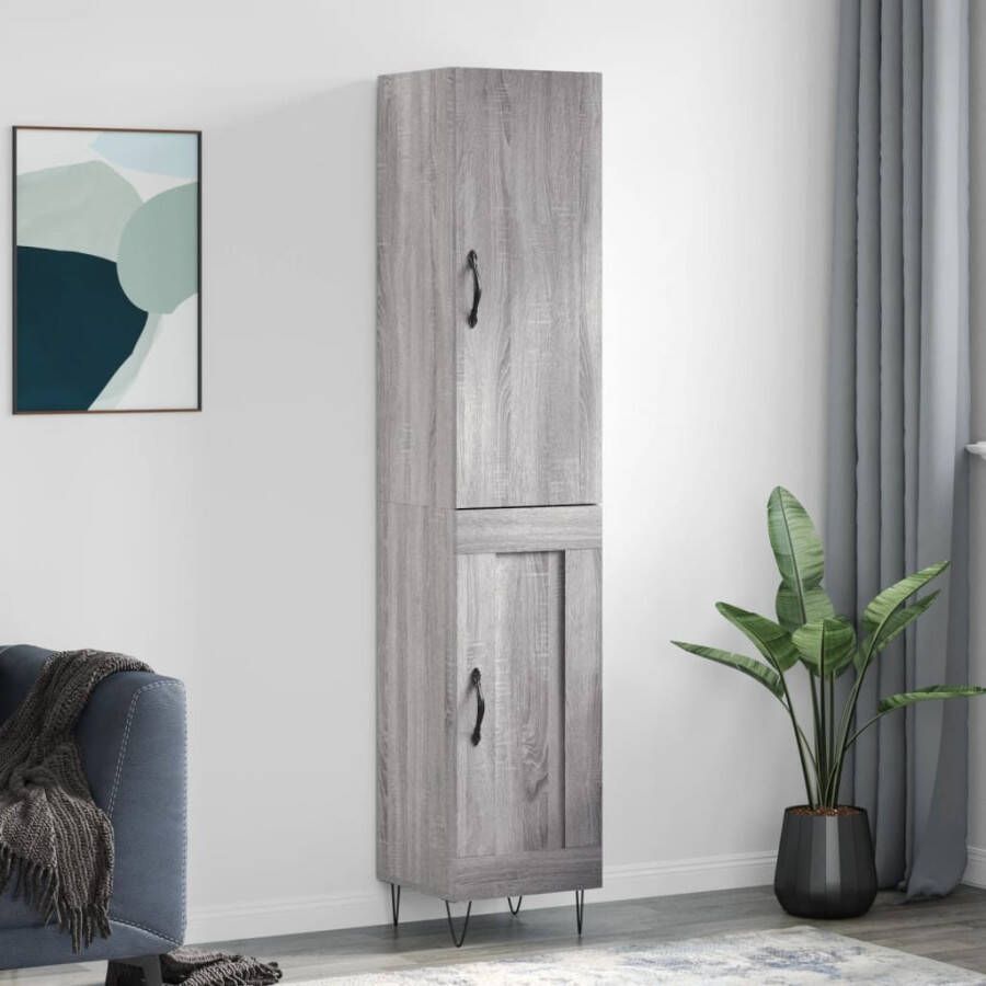 VidaXL -Hoge-kast-34 5x34x180-cm-bewerkt-hout-grijs-sonoma-eikenkleurig - Foto 14