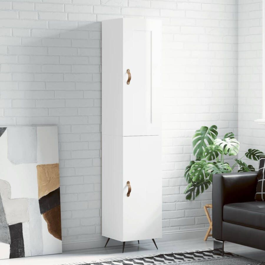 VidaXL -Hoge-kast-34 5x34x180-cm-bewerkt-hout-hoogglans-wit - Foto 3