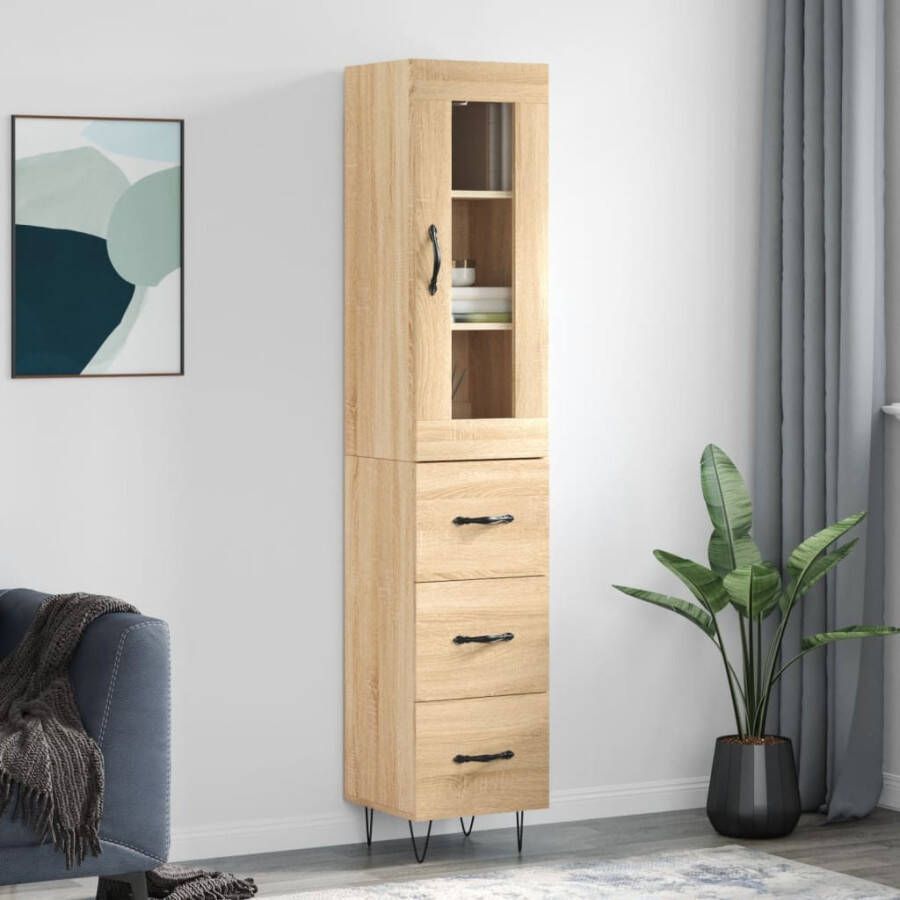 VidaXL -Hoge-kast-34 5x34x180-cm-bewerkt-hout-sonoma-eikenkleurig - Foto 6