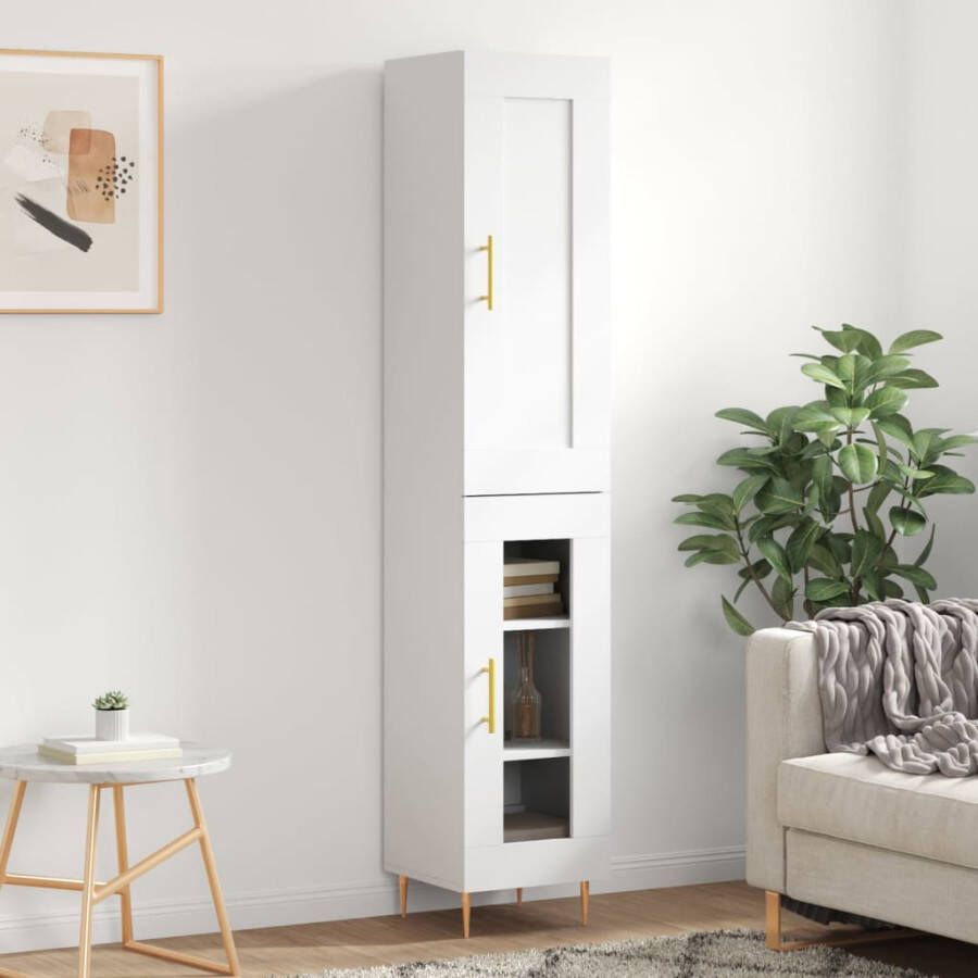 VIDAXL Hoge kast 34 5x34x180 cm bewerkt hout wit - Foto 13