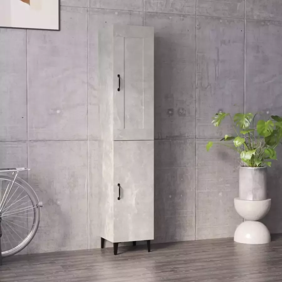 VidaXL Hoge kast 35x34x180 cm bewerkt hout betongrijs - Foto 4