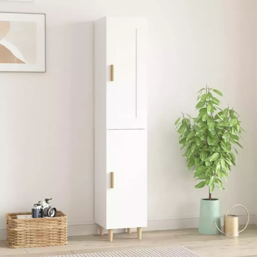 VidaXL Hoge kast 35x34x180 cm bewerkt hout wit - Foto 2