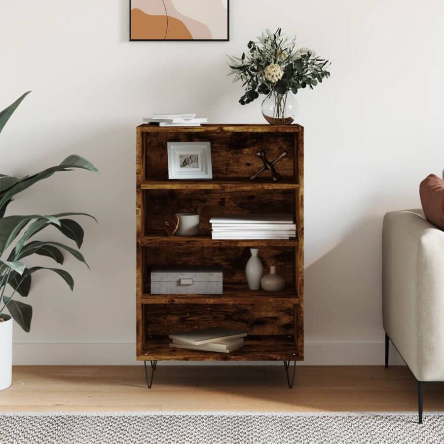 VidaXL -Hoge-kast-57x35x90-cm-bewerkt-hout-gerookt-eikenkleurig - Foto 2