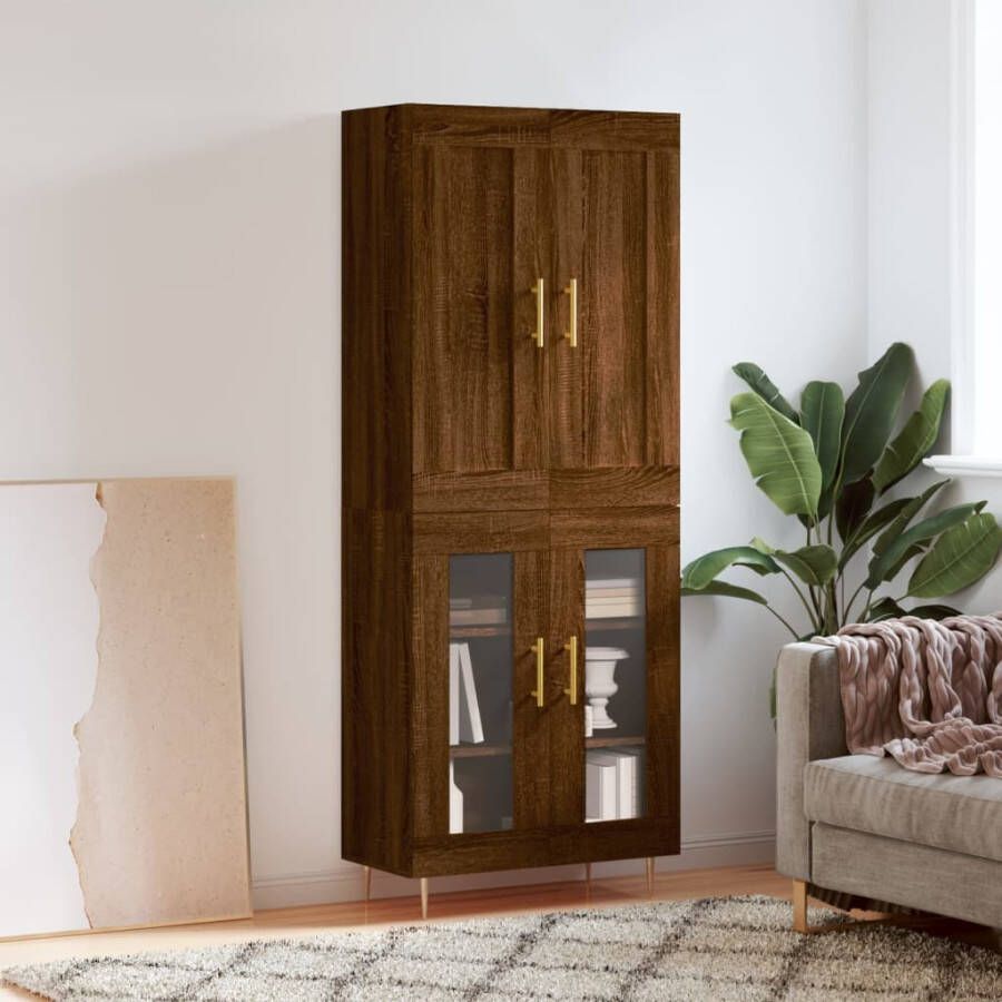 VidaXL -Hoge-kast-69 5x34x180-cm-bewerkt-hout-bruineikenkleurig - Foto 9