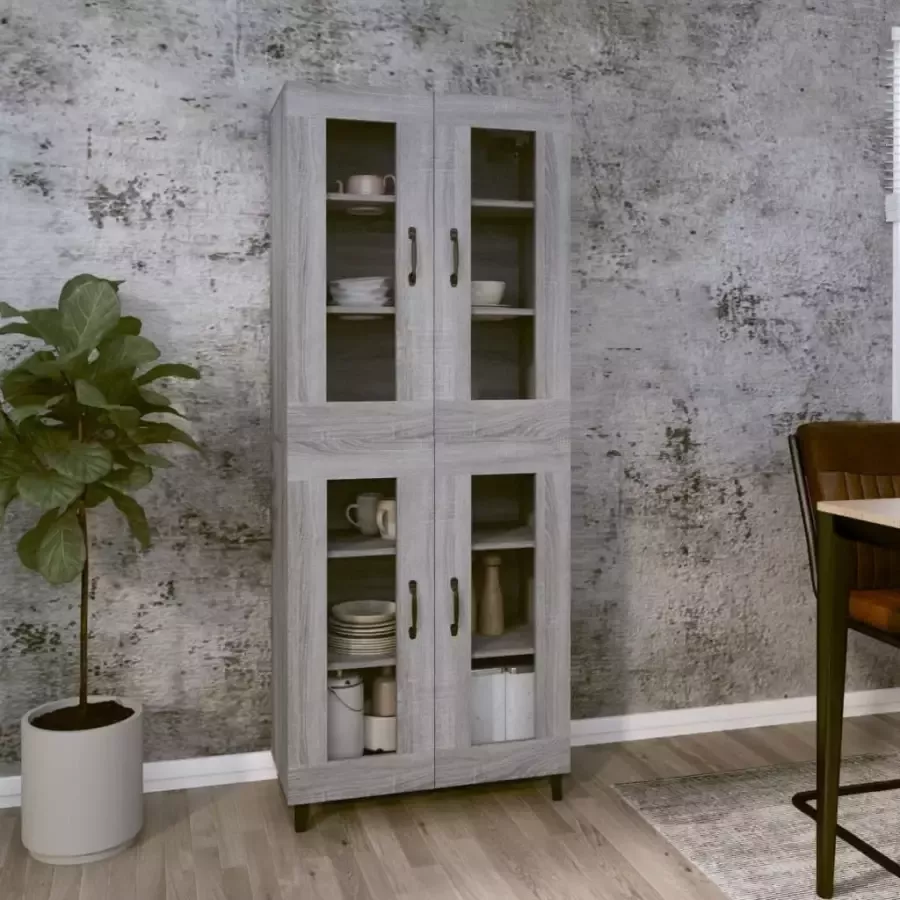 VidaXL Hoge kast 69 5x34x180 cm bewerkt hout grijs sonoma eikenkleurig - Foto 7