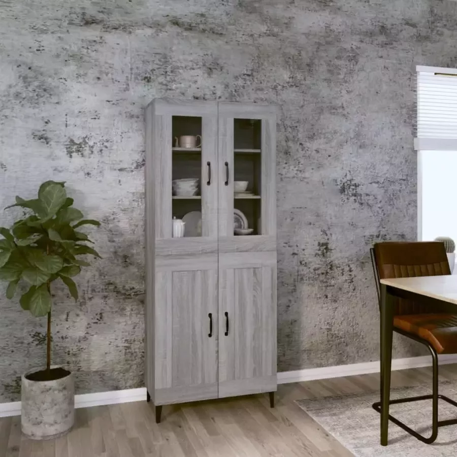 VidaXL Hoge kast 69 5x34x180 cm bewerkt hout grijs sonoma eikenkleurig - Foto 11