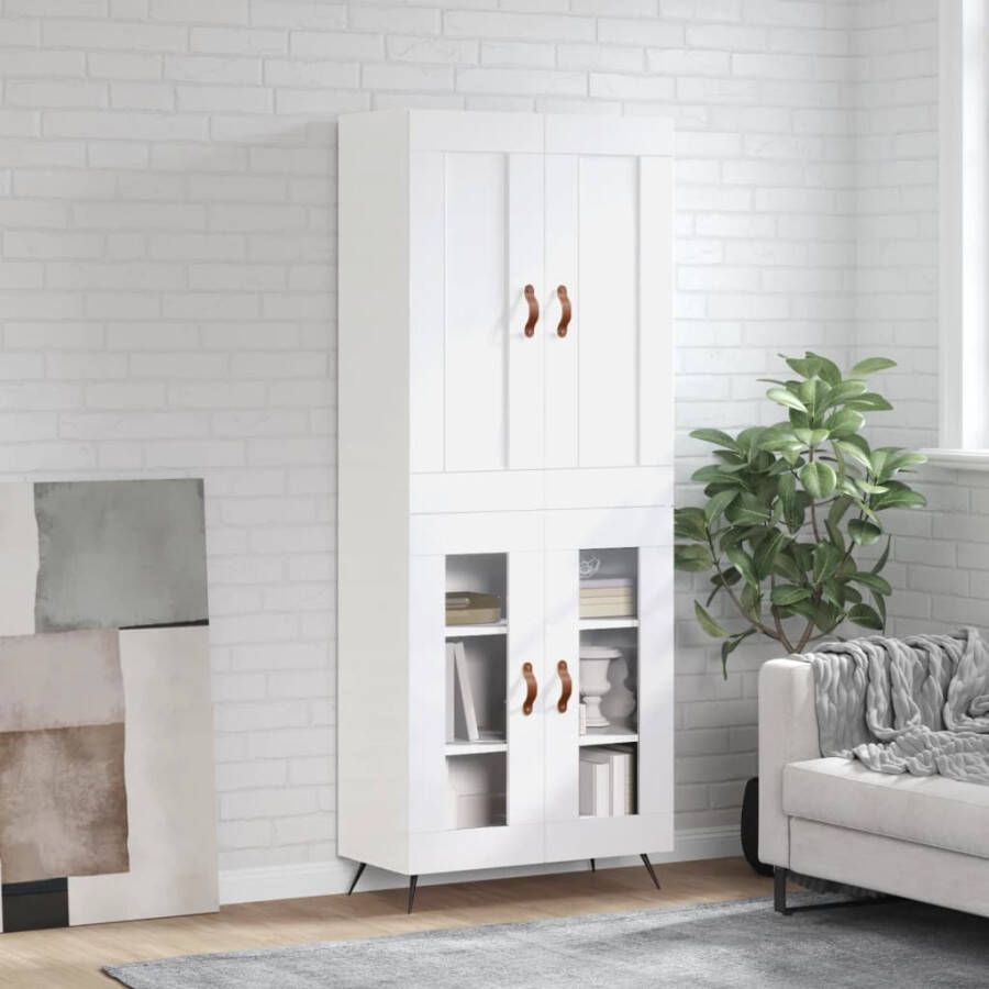VidaXL -Hoge-kast-69 5x34x180-cm-bewerkt-hout-hoogglans-wit - Foto 5