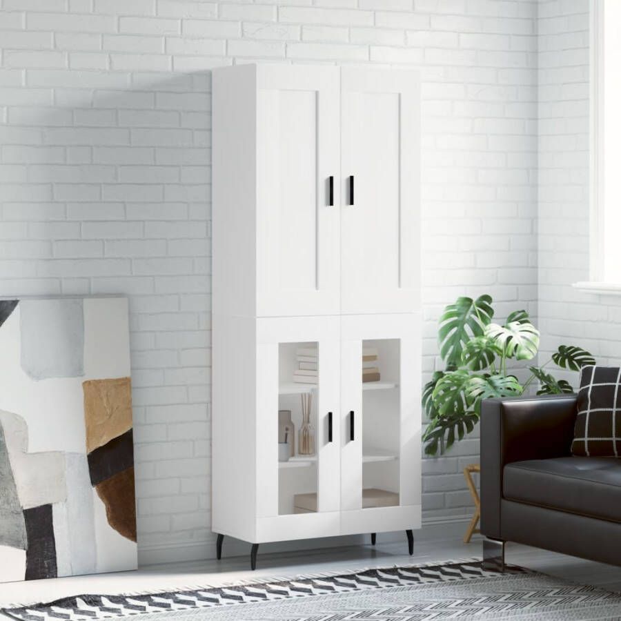 VidaXL -Hoge-kast-69 5x34x180-cm-bewerkt-hout-wit - Foto 6