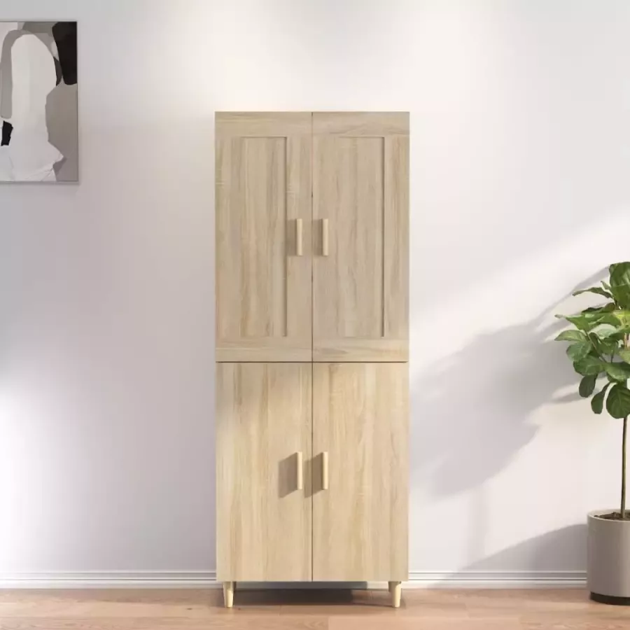 VIDAXL Hoge kast 70x34x180 cm bewerkt hout sonoma eikenkleurig - Foto 2