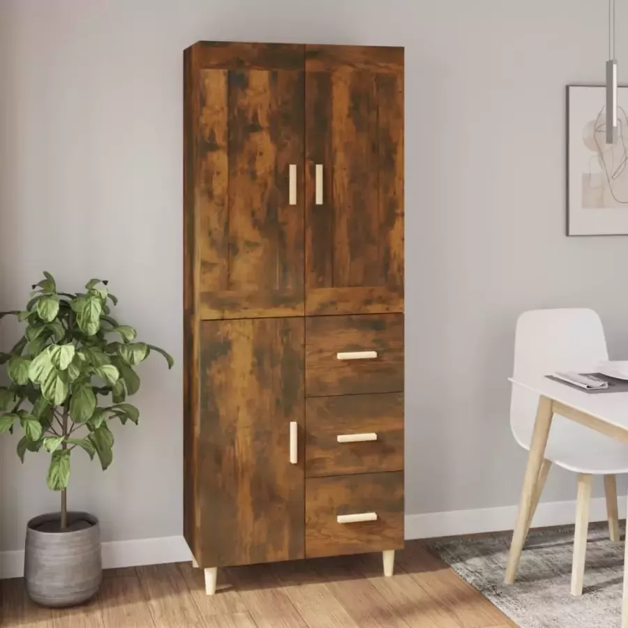 VidaXL Hoge kast bewerkt hout gerookt eikenkleurig - Foto 14