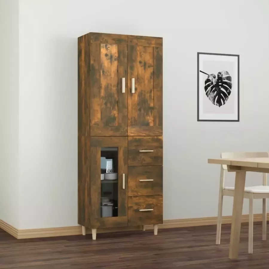 VidaXL Hoge kast bewerkt hout gerookt eikenkleurig - Foto 16