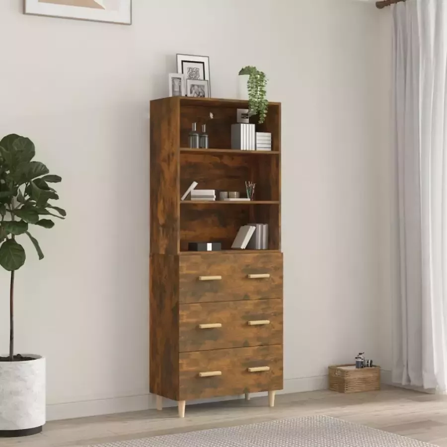 VidaXL Hoge kast bewerkt hout gerookt eikenkleurig - Foto 19