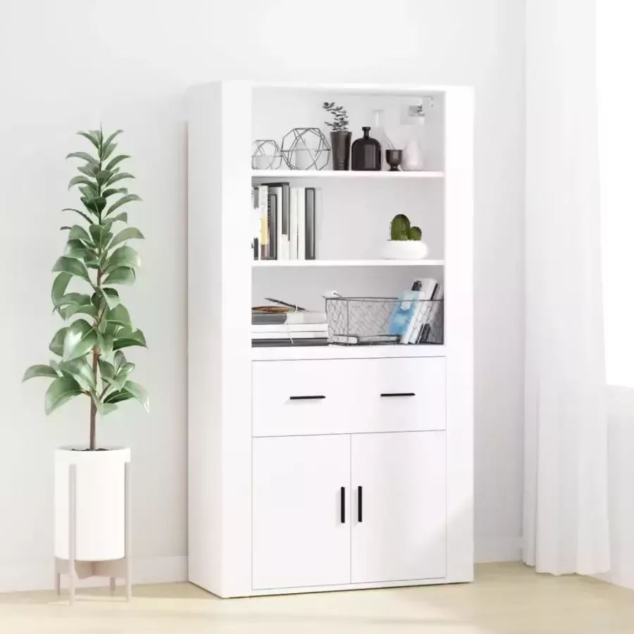 VidaXL -Hoge-kast-bewerkt-hout-wit - Foto 3