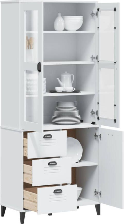 VidaXL -Hoge-kast-VIKEN-80x40x190-cm-massief-grenenhout-wit - Foto 2