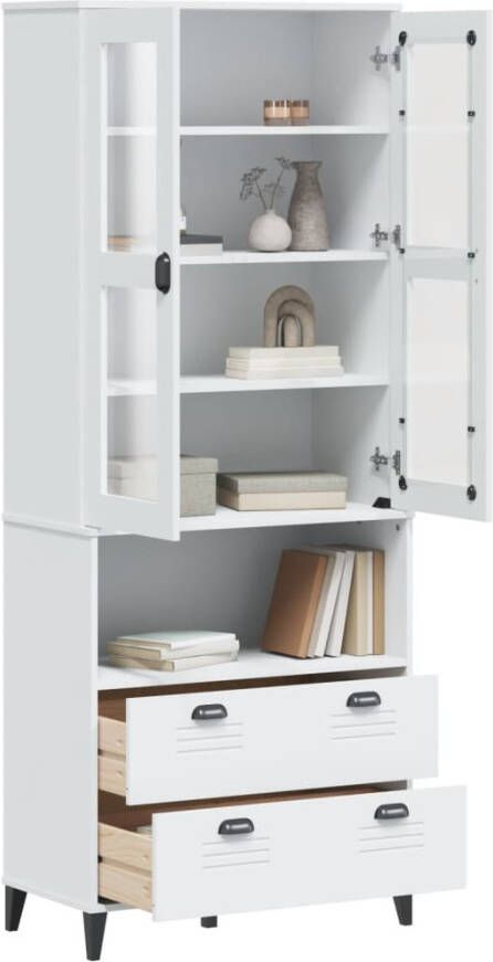 VidaXL -Hoge-kast-VIKEN-80x40x200-cm-massief-grenenhout-wit - Foto 2