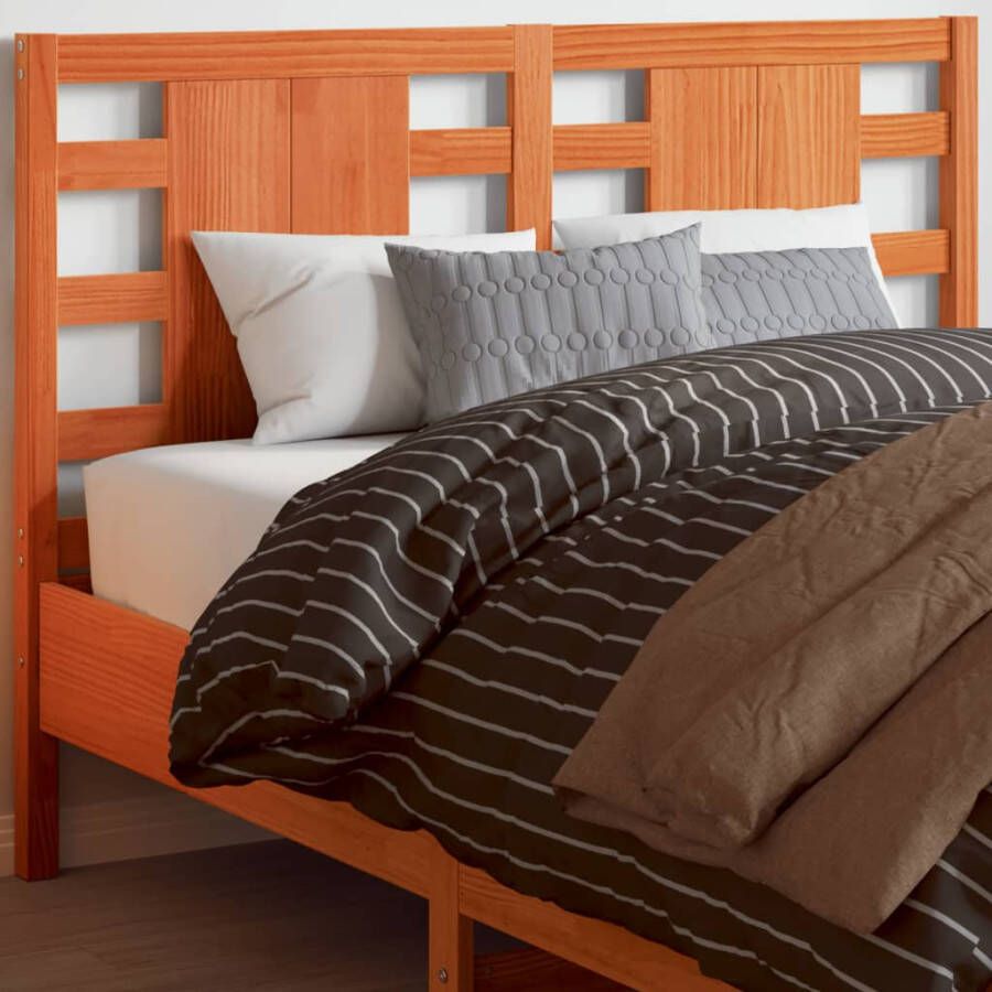 VidaXL Hoofdbord 135 cm massief grenenhout wasbruin - Foto 2