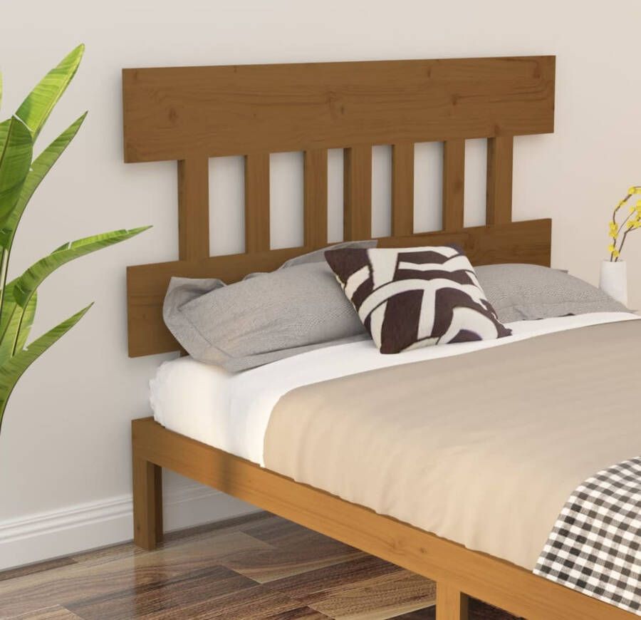 VidaXL Hoofdbord 183 5x3x81 cm massief grenenhout honingbruin - Foto 5