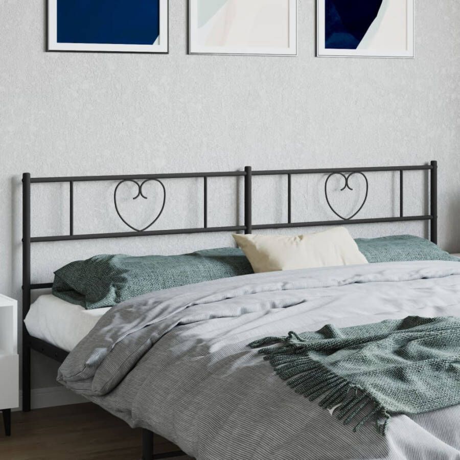 VidaXL Vervangend hoofdbord 193 cm metaal zwart